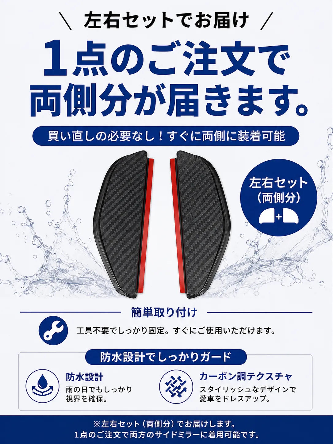 【Rakuraku Car】ヘルメット用 レインシールドフィルム 防雨・撥水バイザー 雨天対応 視界クリア