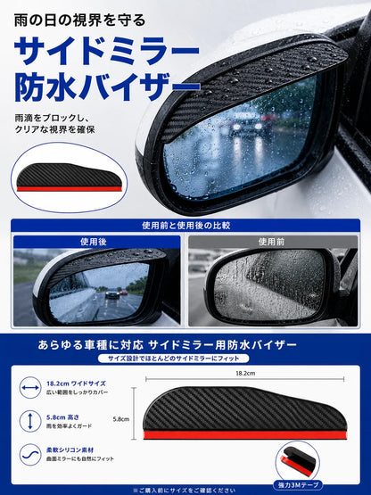【Rakuraku Car】ヘルメット用 レインシールドフィルム 防雨・撥水バイザー 雨天対応 視界クリア